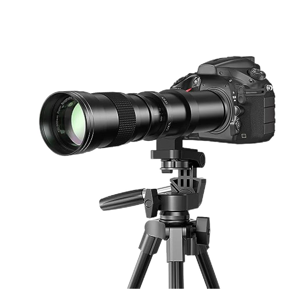 Objectif super téléobjectif 420-800 mm F8.3-16 à zoom manuel + bague d'adaptation T2 pour appareils photo reflex numériques Nikon Sony Pentax FUJI Film Olympus Canon 760D 750D 700D 650D 600D 70D 60D 5DII 7D