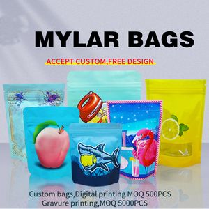 420 Aangepaste plastic zakken Mylar Bag 35G Aangepaste tas met glanzend mat materiaal digitaal printen