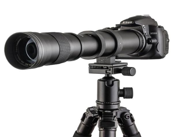 420800 mm F8316 Manual de lentes Super Teleo zoom zoom Anillo adaper T2 para cámaras Canon 5D6D60D Nikon Sony Pentax DSLR DSLR9429896