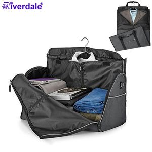 420D Nylon imperméable à l'eau Voyage Big Voyage Sacs à bagages Organisateur avec bandoulière Costume pliable Duffle Bag Hommes T200710