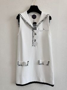 421 2024 Milan Runway Dress Spring Summer Maneveless Vestidos Blancos Vestidos para mujeres negras Moda de alta calidad E468