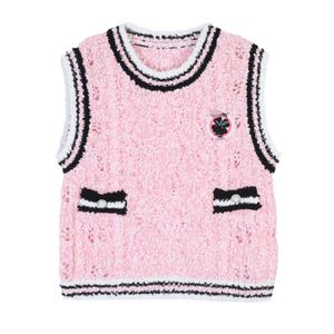 421 2024 Runway Summer Merk dezelfde stijl mouwloze zwart wit roze flora print Crew Neck Mode Kleding Hoogwaardige dames Mingmo