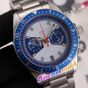 42 mm Chrono Bleu M70330B-0004 Miyota Quartz Chronographe Montre Homme 70330 Cadran Blanc/Bleu Chronomètre Bracelet en acier inoxydable Montres de haute qualité Timezonewatch