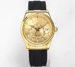 42mm montre pour hommes hommes Champagne automatique Cal.9001 montres or jaune 904L acier mécanique bracelet en caoutchouc Eta montres
