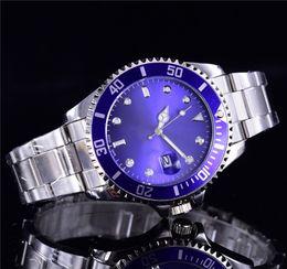 42mm nouveaux hommes montres de luxe montres-bracelets mode cadran noir avec calendrier support fermoir pliant maître quartz hommes montre relogio masculino