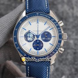 42 mm Professional Moon Watches Prix 50e anniversaire Montre pour homme Cadran blanc 310 32 42 50 02 001 OS Quartz Chronographe Bleu Nylon L256S