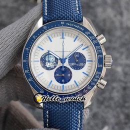 42 mm Professional Moon Watches Prize 50th Anniversary Mens Watch With White Dial 310 32 42 50 02 001 OS Quartz Chronograph Blue Nylon L270Q