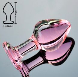 42 mm Pyrex Glass Bead Crystal Anal Dildo Buttplug Fake Male penis Dick Vrouwelijke masturbatie Volwassen Anus Sekspeelgoed voor vrouwen Men Gay S5837988