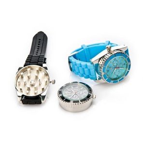 42 MM montre fumer broyeur d'herbes en alliage de Zinc métal 4 couleurs épices Pollen créatif main Muller broyeur b585