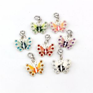 42 pièces mélange émail strass papillon flottant homard fermoirs pendentifs à breloque pour la fabrication de bijoux Bracelet collier bricolage accessoires 225g