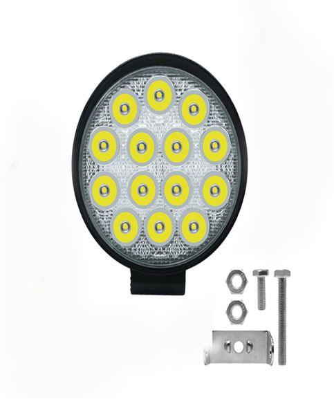 Reflector LED redondo de 42W, lámpara de trabajo para conducción todoterreno, luces antiniebla auxiliares para Jeep, coche, camión, Tractor, motocicleta, Boat5247257