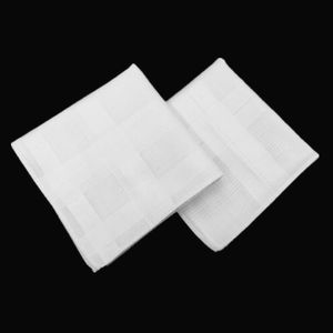 Mouchoir blanc en coton peigné 43x43CM, petite serviette carrée pour hommes