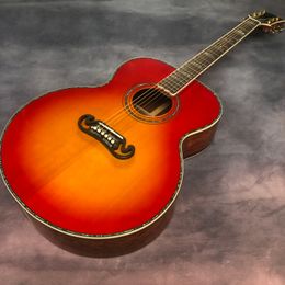 43 pouces J200 Moule Profil en bois massif Sunset peinture rouge guitare acoustique