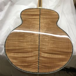 43 "Solid Spruce J200 Guitare acoustique Real Agroure Inclays Flame Maple Jumbo Body Guitarra