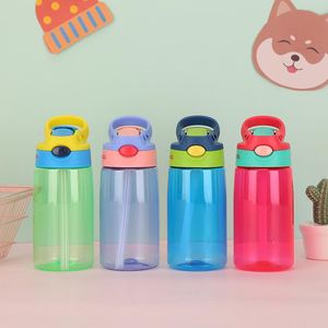 430ML Kid Water Sippy Bottle Creative BPA Free Plastic Baby Feeding Cup Avec Paille Anti-Fuite Drop-proof Bouteilles Boire Enfants Tasses YL0299