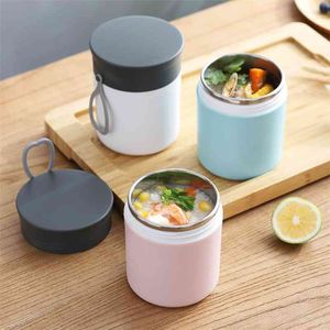 430 ml Thermos-isolatie Lunchbox 304 Roestvrijstalen binnen Bento Box Draagbare Buitenvoeding Container voor Office School 210818