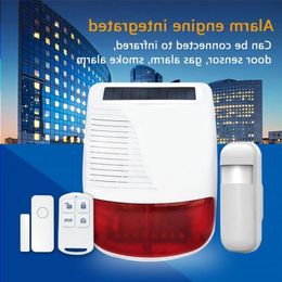 Livraison gratuite 433 MHz sans fil lumière flash stroboscopique extérieure solaire étanche sirène pour cambrioleur Wifi GSM système d'alarme de sécurité à domicile Mdefo