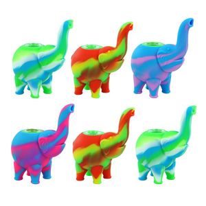 forme d'éléphant mini barboteur fumer conduites d'eau plusieurs couleurs silicone huile plates-formes en verre bong narguilés bol en verre gratuit