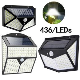 436 Led Solar Lamp Pir Bewegingssensor Wandlamp Buiten Waterdicht Tuin Beveiligingslampen Loodverlichting Voor Tuindecoratie Landschap 212 Led Human Sensing Straatverlichting