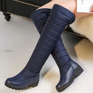 438 chaussures Inmayer vers le bas 2024 Toe Slip-on Over-the-Knee Snow Square Talon Boots Boots Hiver 34-43 231124 338