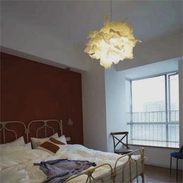 43 cm Art bricolage nuage abat-jour fleur lumière ombre plafond abat-jour décoration lustre pendentif pour salon chambre barre utilisation