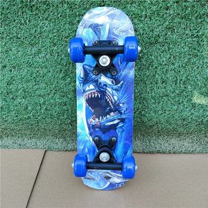 43 cm kinderen skateboard esdoorn dubbele rock skatebord kinderbord kinderpatin kinderen skateboarden cartoon sticker skates longboard 240327