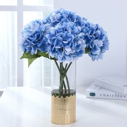 43 cm real touch hydrangea simulatie bloemen single tak kunstmatige zijde bloemen bruiloft thuis display fotografie rekwisieten bruiloft decoratieve nep bloem