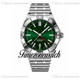 43mm B01 A32398101L1A1 GMT Automatisch herenhorloge Groene wijzerplaat Stick Markers Roestvrij stalen armband Heren Nieuwe horloges Timezonewatch C147A