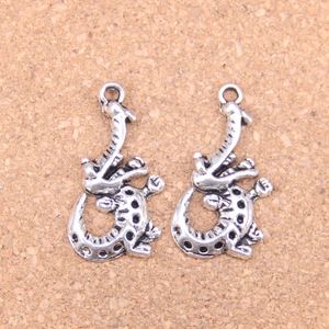 43 stks Antiek Zilver Brons Geplateerde Alligator Crocodile Charms Hanger DIY Ketting Armband Bangle Bevindingen 34 * 18mm