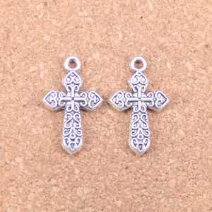 43 stks Antiek Zilver Brons Plated Cross Charms Hanger DIY Necklace Armband Bangle Findings 27 * 17mm