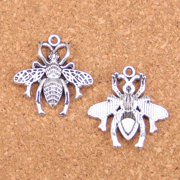 43 pièces Antique argent plaqué Bronze plaqué abeille bug pendentif à breloques collier à faire soi-même Bracelet Bracelet résultats 26*25mm