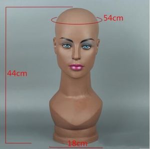 Afrique ABS femme tête Art Mannequin bijoux emballage factice chauve perruque chapeau écharpe centre commercial accessoires support modèle affichage C766