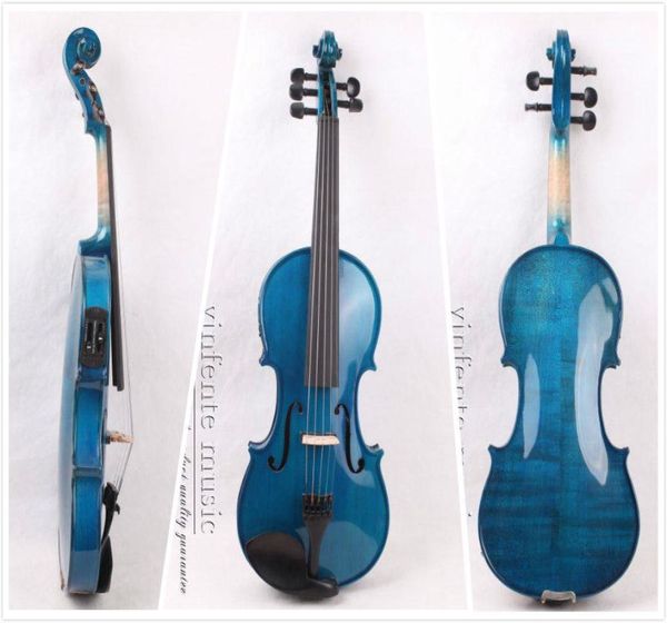 Violín acústico eléctrico de 44 y 5 cuerdas, tamaño completo, madera de arce canadiense, piezas de violín de ébano, estuche para violín Bow8294940