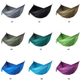 44 couleurs hamac en nylon avec corde Carabiner 106x55 pouces en tissu de parachute extérieur hamac de terrain pliable