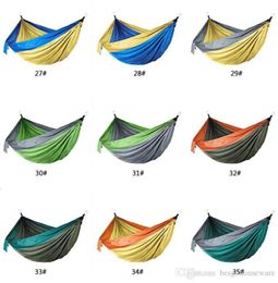 44 Kleuren Nylon Hangmat Met Touw Karabijnhaak 10655 inch Outdoor Parachutedoek Hangmat Opvouwbaar Veld Camping Schommel Hangend Bed B5503974