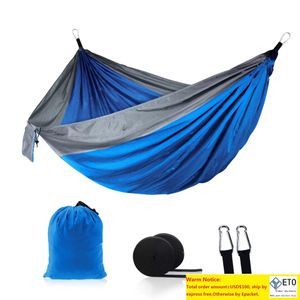 Hamaca de paracaídas para exteriores en 44 colores, columpio plegable para acampar, cama colgante, hamacas de tela de nailon con mosquetones de cuerdas
