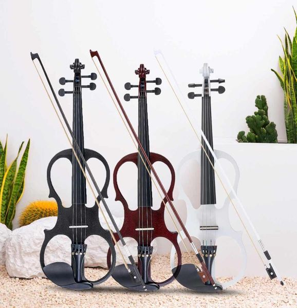 44 Basco de instrumento de cadena de violín de violín eléctrico con accesorios Case de auriculares de cable para amantes de la música Antique3567857