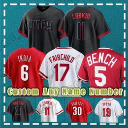 44 Elly De La Cruz 6 Jonathan India Baseball Jersey 19 Joey Votto Cincinnati Alexis Diaz Hunter Greene Nick Senzel Tyler Stephenson Johnny Ken Griffey Jr Bench Casali