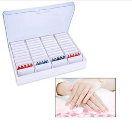 44 grilles Faux pointes de clou Boîte de rangement du support d'affichage pour ongles Organisateur de vernis à ongles décor