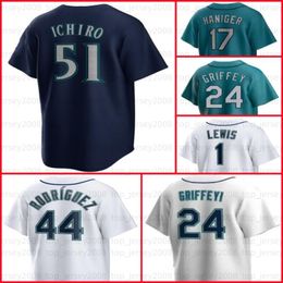 44 Jr. Julio Rodriguez Baseball Jersey 3 JP Crawford Kolten Wong Ty France Cal Raleigh George Kirby Logan Gilbert Suzuki Ichiro A.J. Goberge 47