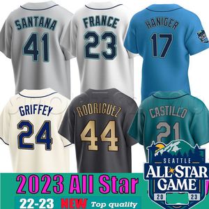 44 Julio Rodriguez Seattle 2022 All Star Jersey Luis Castillo Mariners Mitch Haniger Robbie Ray Ken Griffey Jr. Jesse Winker Ichiro Luis Torrens Kyle Lewis Ichiro