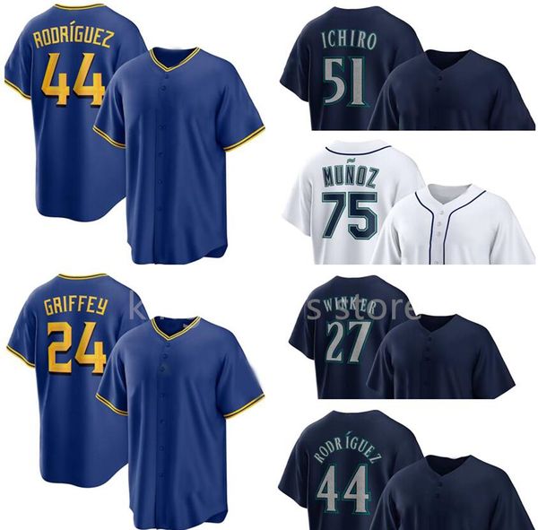 44 Maillots de baseball RODRIGUEZ Kingcaps Cool Base Jersey 27 WINKER 29 RALEIGH 68 KIRBY 36 GILBERT 11 MARTINEZ 3 CRAWFORD sports populaires dhgate Discount