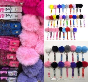44 Styles Plush Keychains Toys Card Grabber Keychain Credit Cards Puller For Long Nails Women Bag Pendant Yarn Pompom Key Rings1974041
