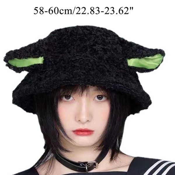 449B dessin animé agneau seau chapeau mignon casquettes fête vacances pour automne hiver Costume japonais pour enfant adultes avec oreille chapeau chaud