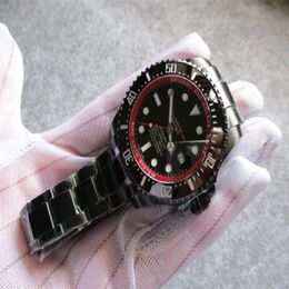 44 mm 18 mm dikte herenhorloge herenhorloge duiker saffierglas waterdicht 116660 Bamford PVD VRF topkwaliteit volledig zwart rood 265l
