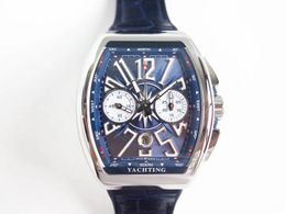 44mm automatische mannen horloge heren polshorloge chronograaf sport yachting diamant beste editie kwaliteit horloges gummy riem v45.sc.dt.ac.bl