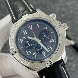 Reloj Avenge Limited de 44MM con esfera gris, cronógrafo de cuarzo, fecha de batería, reloj para hombre, correa de acero inoxidable, relojes de pulsera para hombre