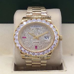 44 mm automatisch mechanisch herenhorloge van hoge kwaliteit Heren diamanten horloges heren roestvrijstalen vouwgesp sport waterdicht f246h