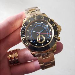 Reloj para hombre de 44 mm Movimiento 2813 Relojes mecánicos automáticos Relojes de pulsera impermeables con cronógrafo y esfera grande de acero inoxidable en oro de dos tonos