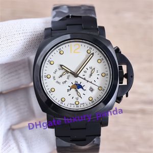 44 mm Super Edition Men's Watches Sun Moon Star 9100 Beweging Automatisch mechanisch horloge 316L roestvrijstalen nacht gloed diep waterdichte Royal Navy polshorloges-2